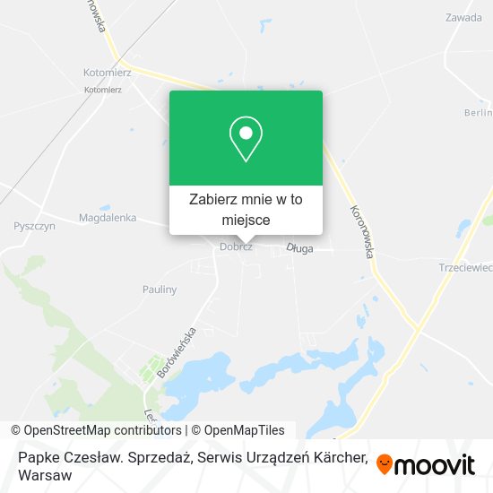 Mapa Papke Czesław. Sprzedaż, Serwis Urządzeń Kärcher