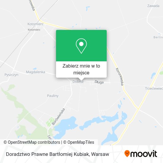 Mapa Doradztwo Prawne Bartłomiej Kubiak