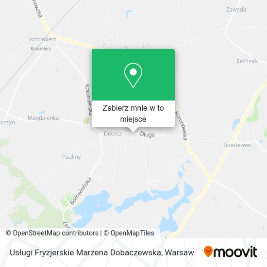 Mapa Usługi Fryzjerskie Marzena Dobaczewska