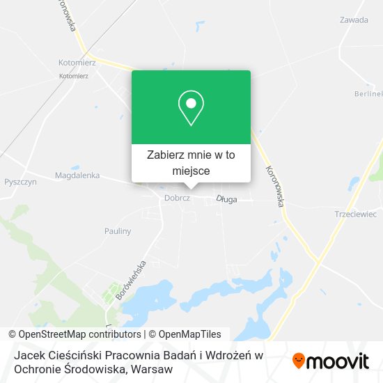 Mapa Jacek Cieściński Pracownia Badań i Wdrożeń w Ochronie Środowiska