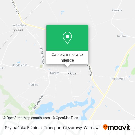 Mapa Szymańska Elżbieta. Transport Ciężarowy