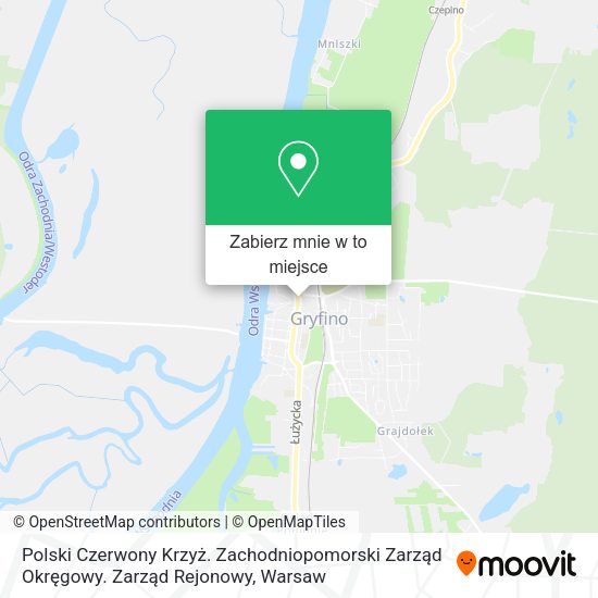 Mapa Polski Czerwony Krzyż. Zachodniopomorski Zarząd Okręgowy. Zarząd Rejonowy