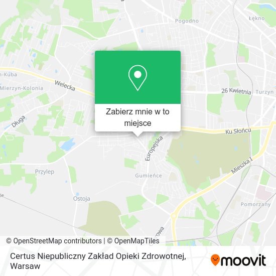 Mapa Certus Niepubliczny Zakład Opieki Zdrowotnej