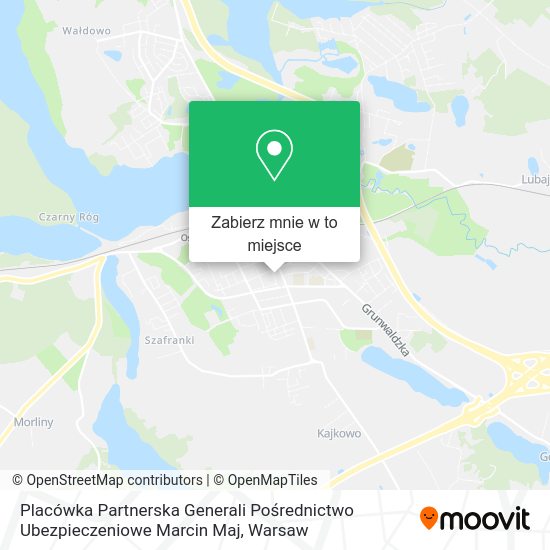 Mapa Placówka Partnerska Generali Pośrednictwo Ubezpieczeniowe Marcin Maj