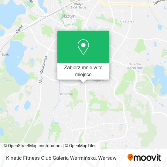 Mapa Kinetic Fitness Club Galeria Warmińska