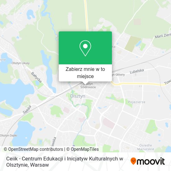 Mapa Ceiik - Centrum Edukacji i Inicjatyw Kulturalnych w Olsztynie