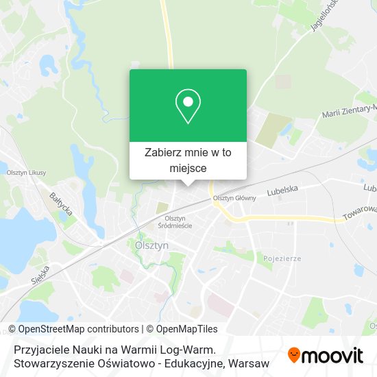 Mapa Przyjaciele Nauki na Warmii Log-Warm. Stowarzyszenie Oświatowo - Edukacyjne