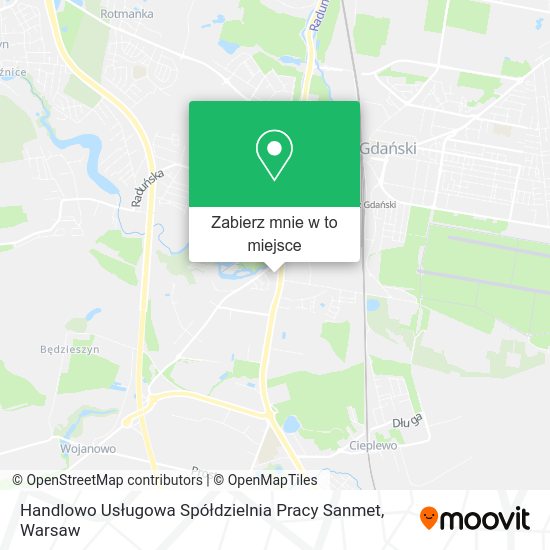 Mapa Handlowo Usługowa Spółdzielnia Pracy Sanmet