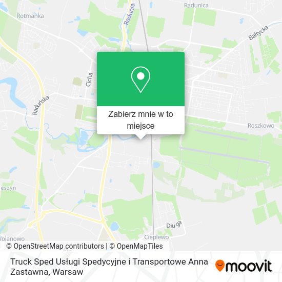 Mapa Truck Sped Usługi Spedycyjne i Transportowe Anna Zastawna