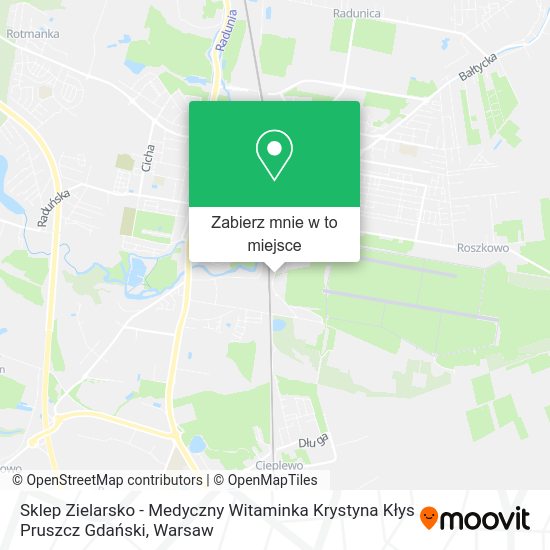 Mapa Sklep Zielarsko - Medyczny Witaminka Krystyna Kłys Pruszcz Gdański