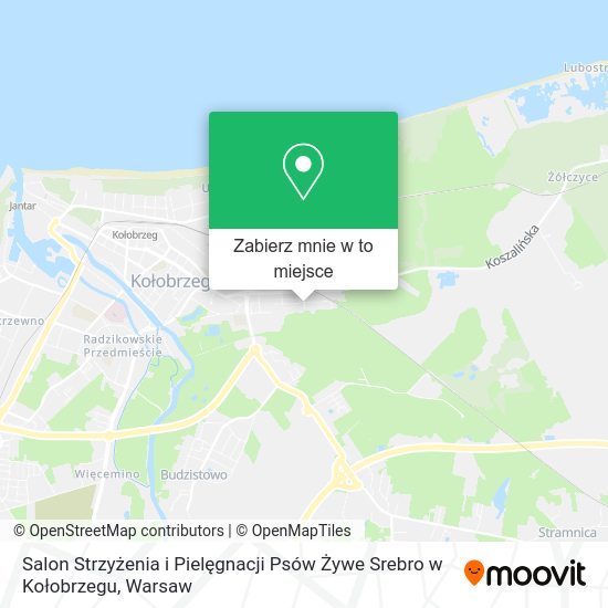 Mapa Salon Strzyżenia i Pielęgnacji Psów Żywe Srebro w Kołobrzegu