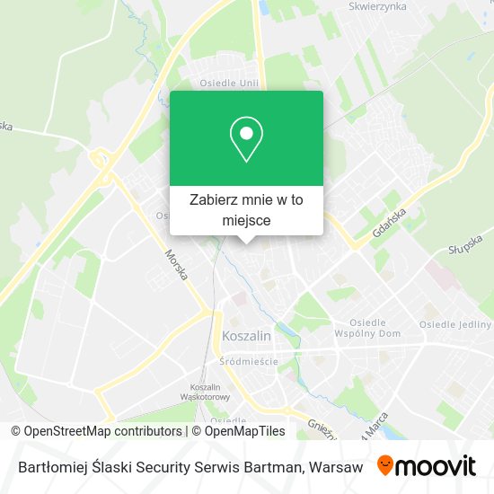 Mapa Bartłomiej Ślaski Security Serwis Bartman