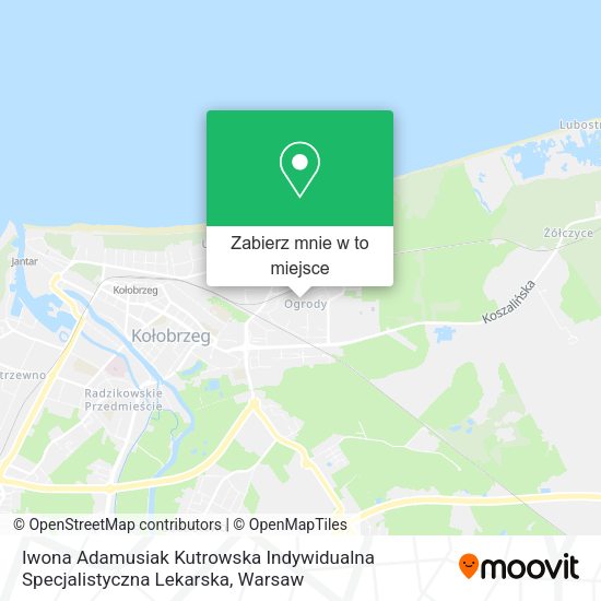 Mapa Iwona Adamusiak Kutrowska Indywidualna Specjalistyczna Lekarska