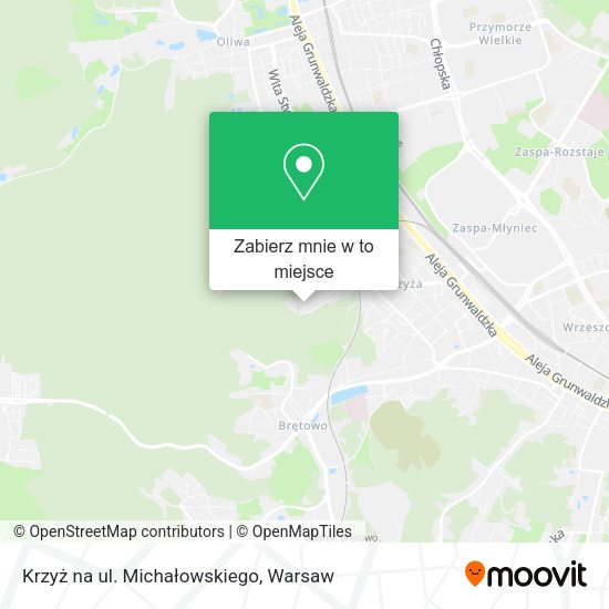 Mapa Krzyż na ul. Michałowskiego