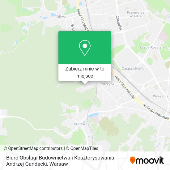 Mapa Biuro Obsługi Budownictwa i Kosztorysowania Andrzej Gandecki