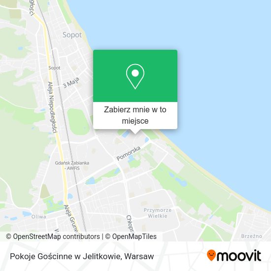 Mapa Pokoje Gościnne w Jelitkowie