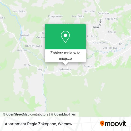 Mapa Apartament Regle Zakopane