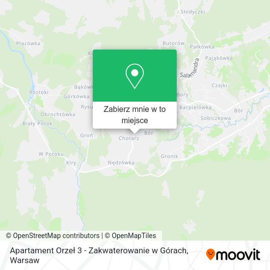 Mapa Apartament Orzeł 3 - Zakwaterowanie w Górach