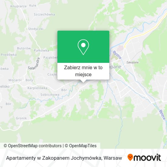 Mapa Apartamenty w Zakopanem Jochymówka