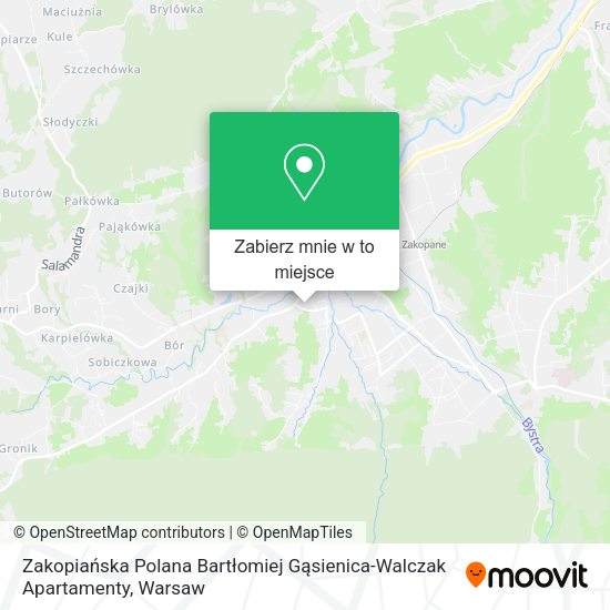 Mapa Zakopiańska Polana Bartłomiej Gąsienica-Walczak Apartamenty