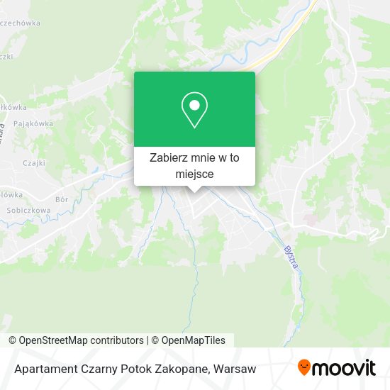 Mapa Apartament Czarny Potok Zakopane