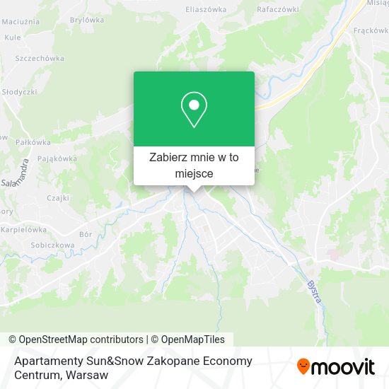 Mapa Apartamenty Sun&Snow Zakopane Economy Centrum