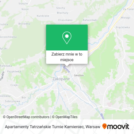 Mapa Apartamenty Tatrzańskie Turnie Kamieniec