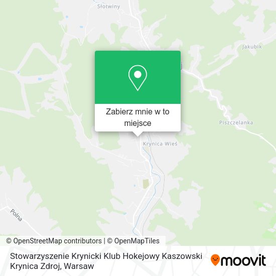 Mapa Stowarzyszenie Krynicki Klub Hokejowy Kaszowski Krynica Zdroj