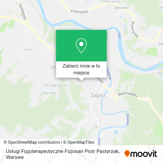 Mapa Usługi Fizjoterapeutyczne Fizjosan Piotr Pastyrzak
