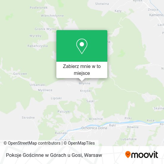 Mapa Pokoje Gościnne w Górach u Gosi