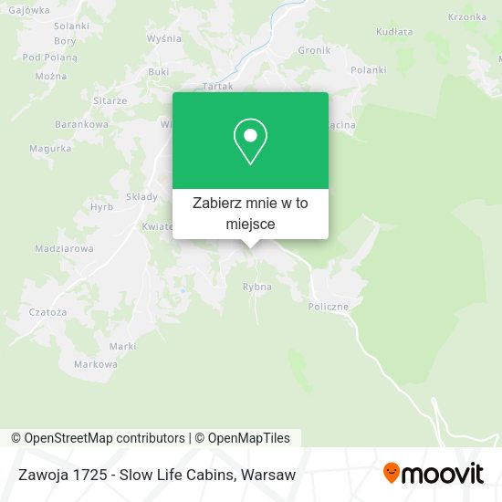 Mapa Zawoja 1725 - Slow Life Cabins