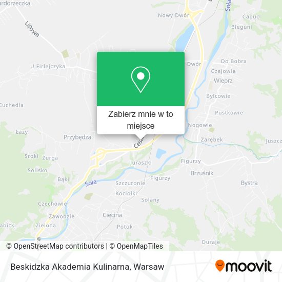 Mapa Beskidzka Akademia Kulinarna