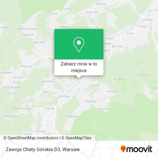 Mapa Zawoja Chaty Górskie D3