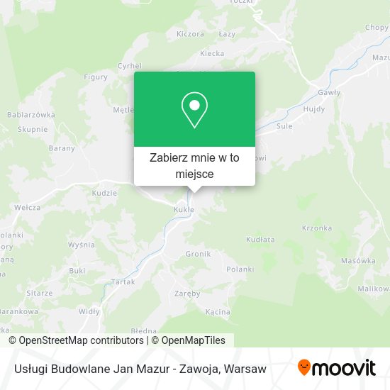 Mapa Usługi Budowlane Jan Mazur - Zawoja