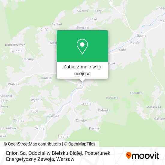 Mapa Enion Sa. Oddzial w Bielsku-Bialej. Posterunek Energetyczny Zawoja