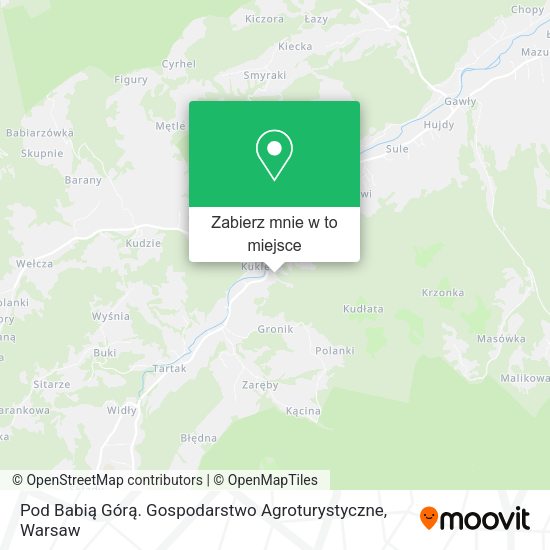 Mapa Pod Babią Górą. Gospodarstwo Agroturystyczne