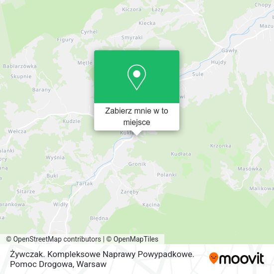 Mapa Żywczak. Kompleksowe Naprawy Powypadkowe. Pomoc Drogowa