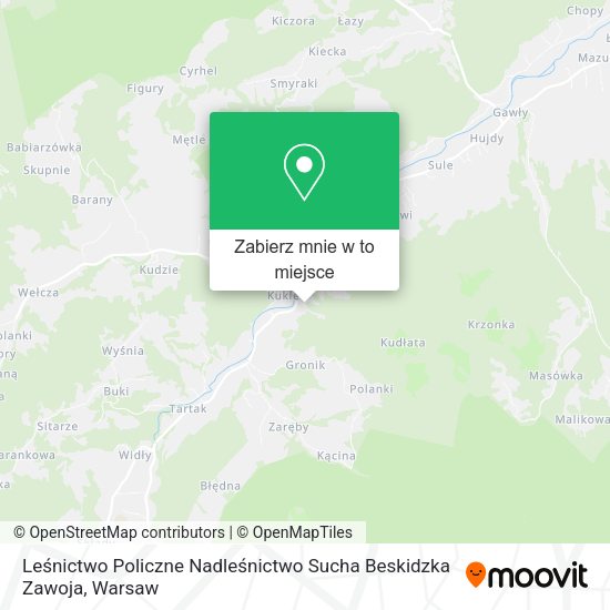 Mapa Leśnictwo Policzne Nadleśnictwo Sucha Beskidzka Zawoja