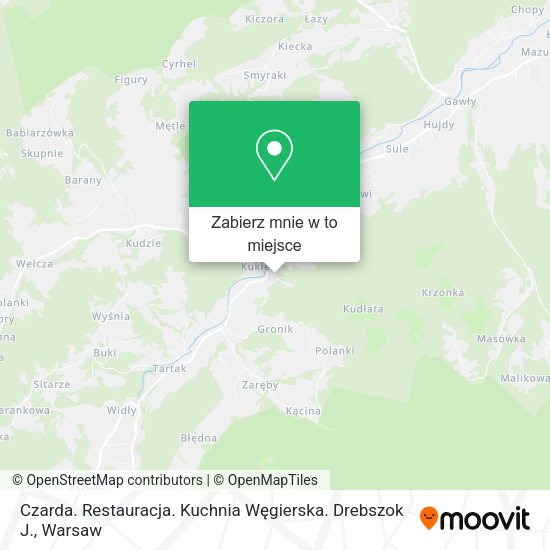 Mapa Czarda. Restauracja. Kuchnia Węgierska. Drebszok J.