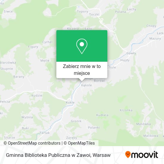 Mapa Gminna Biblioteka Publiczna w Zawoi