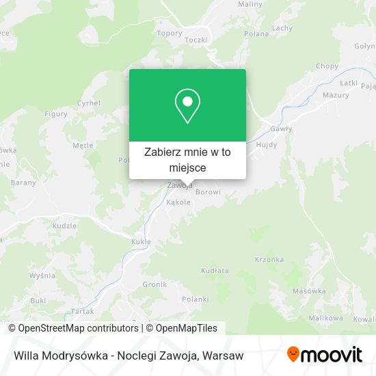 Mapa Willa Modrysówka - Noclegi Zawoja