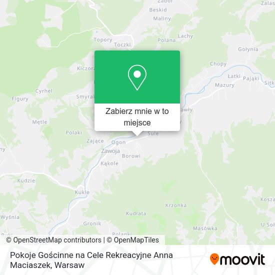 Mapa Pokoje Gościnne na Cele Rekreacyjne Anna Maciaszek