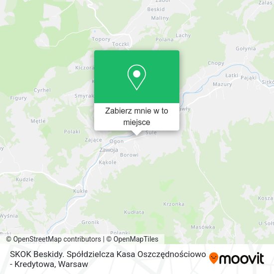 Mapa SKOK Beskidy. Spółdzielcza Kasa Oszczędnościowo - Kredytowa