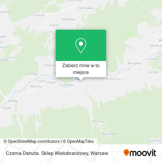 Mapa Czarna Danuta. Sklep Wielobranżowy