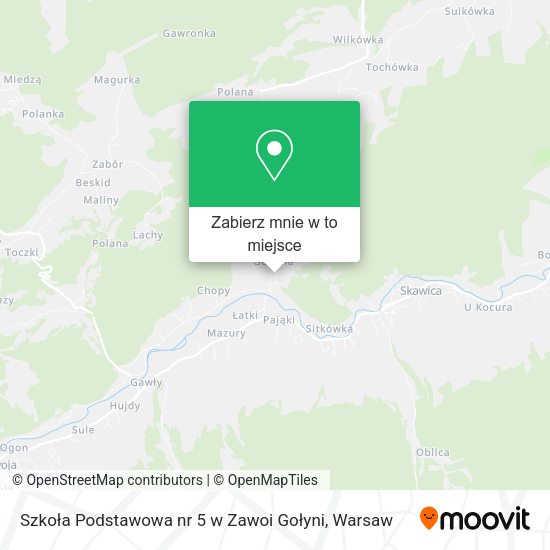 Mapa Szkoła Podstawowa nr 5 w Zawoi Gołyni