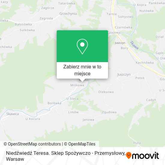 Mapa Niedźwiedź Teresa. Sklep Spożywczo - Przemysłowy