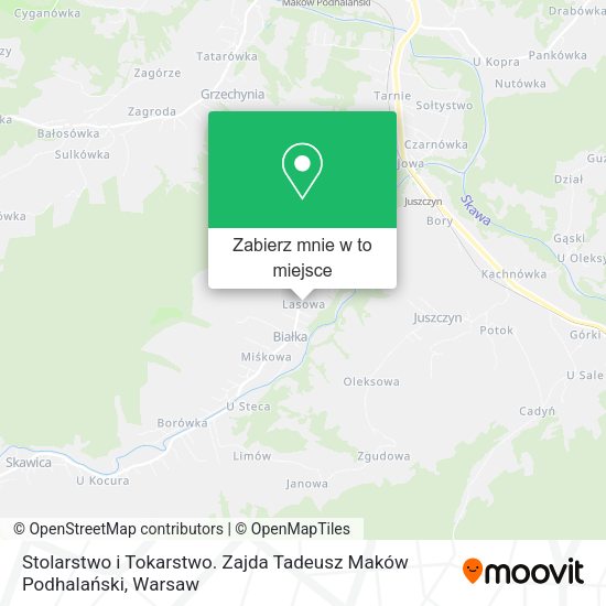 Mapa Stolarstwo i Tokarstwo. Zajda Tadeusz Maków Podhalański