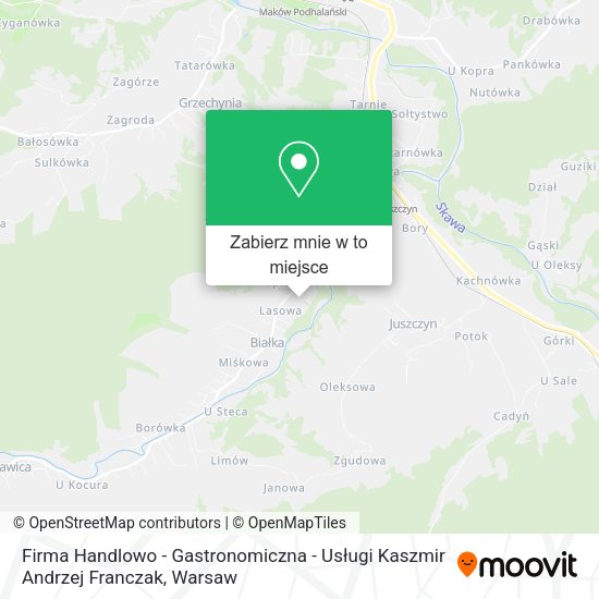 Mapa Firma Handlowo - Gastronomiczna - Usługi Kaszmir Andrzej Franczak