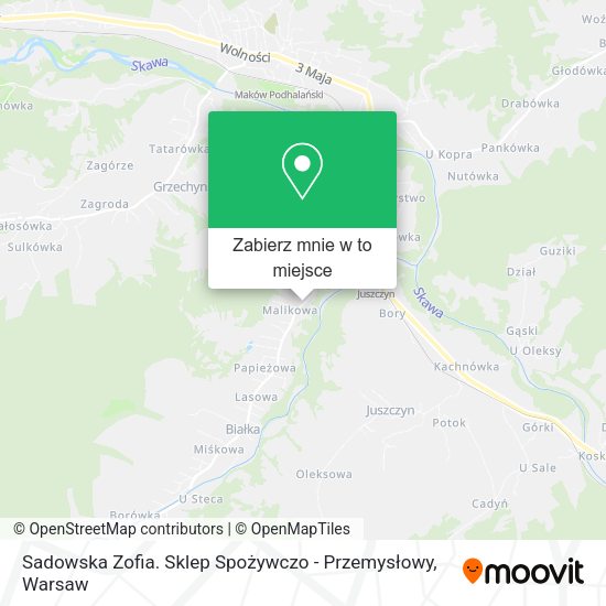 Mapa Sadowska Zofia. Sklep Spożywczo - Przemysłowy