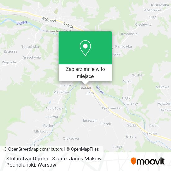 Mapa Stolarstwo Ogólne. Szarlej Jacek Maków Podhalański